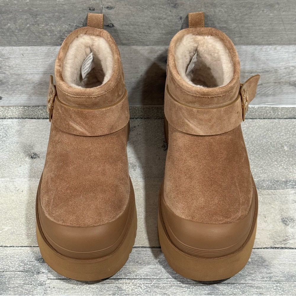 Mellow Shearling Platform Boot- Chestnut / Gold -… - image 4